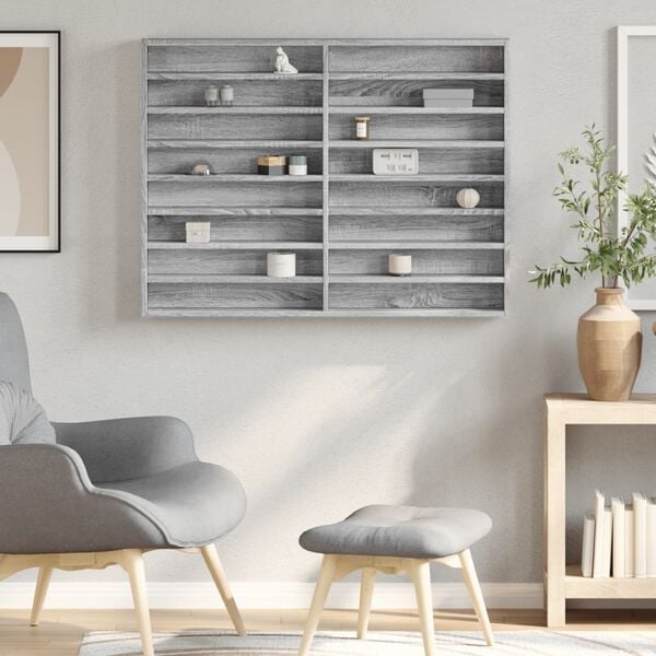 vidaXL Vitr&iacute;na &scaron;ed&aacute; sonoma 100 x 8,5 x 75 cm kompozitn&iacute; dřevo