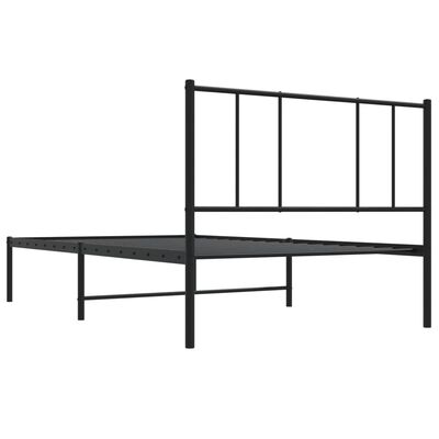 vidaXL Kovový rám postele s čelem černý 90 x 190 cm