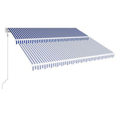 vidaXL Automatická zatahovací markýza 400 x 300 cm modrobílá