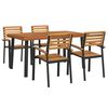 vidaXL 5dílný zahradní jídelní set masivní akáciové dřevo a kov