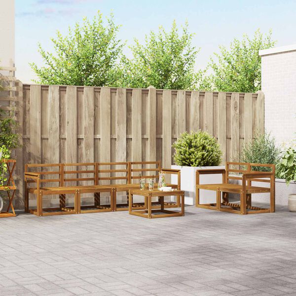 vidaXL Venkovn&iacute; pohovkov&aacute; souprava 7 pcs Př&iacute;rodn&iacute;