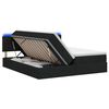 vidaXL LED postel s &uacute;ložn&yacute;m prostorem a matrac&iacute; Čern&aacute; 200 x 200 cm