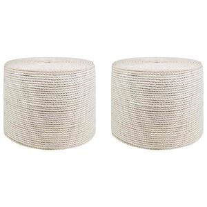 vidaXL Jutov&eacute; lano 2 ks 2 mm B&iacute;l&aacute; 100% jute Tossa