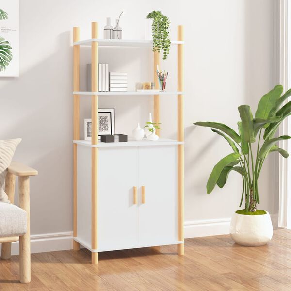 vidaXL Skř&iacute;ň highboard b&iacute;l&aacute; 60 x 40 x 141 cm kompozitn&iacute; dřevo
