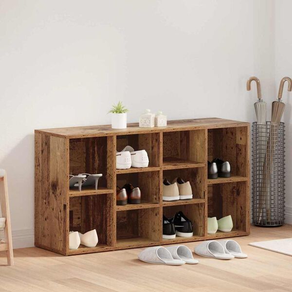 vidaXL Lavička na boty Staré dřevo 103 x 30 x 54,5 cm kompozitní dřevo