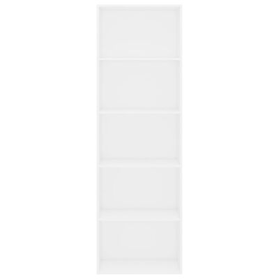vidaXL Knihovna 5 polic bílá 60 x 30 x 189 cm dřevotříska