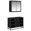 vidaXL Sada koupelnov&eacute;ho n&aacute;bytku 2 pcs Čern&yacute; dub kompozitn&iacute; dřevo