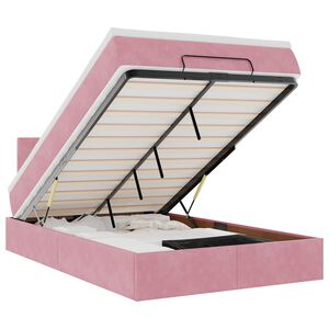 vidaXL Osmansk&aacute; postel s matrac&iacute; & LED růžov&aacute; 120x190cm samet