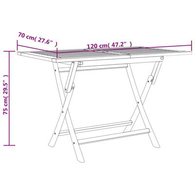 vidaXL Skládací zahradní stůl šedý 120x70x75 cm masivní teakové dřevo