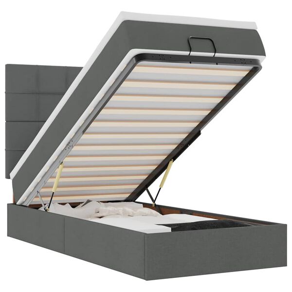 vidaXL Osmansk&yacute; postel s matrac&iacute; tmavě &scaron;ed&aacute; 90 x 200 cm textil