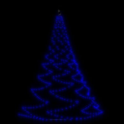 vidaXL Nástěnný stromek s kovovým hákem 260 modrých LED 3 m