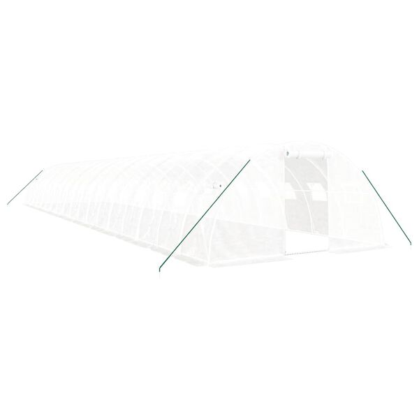 vidaXL Sklen&iacute;k s ocelov&yacute;m r&aacute;mem b&iacute;l&yacute; 72 m&sup2; 18 x 4 x 2 m