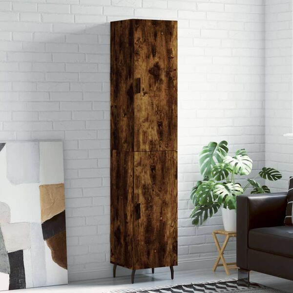 vidaXL Skř&iacute;ň highboard kouřov&yacute; dub 34,5 x 34 x 180 cm kompozitn&iacute; dřevo