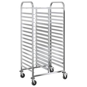 vidaXL Voz&iacute;k z&aacute;sobn&iacute;ky s 32 GN kontejnery 75x55x162,5 cm nerezov&aacute; ocel
