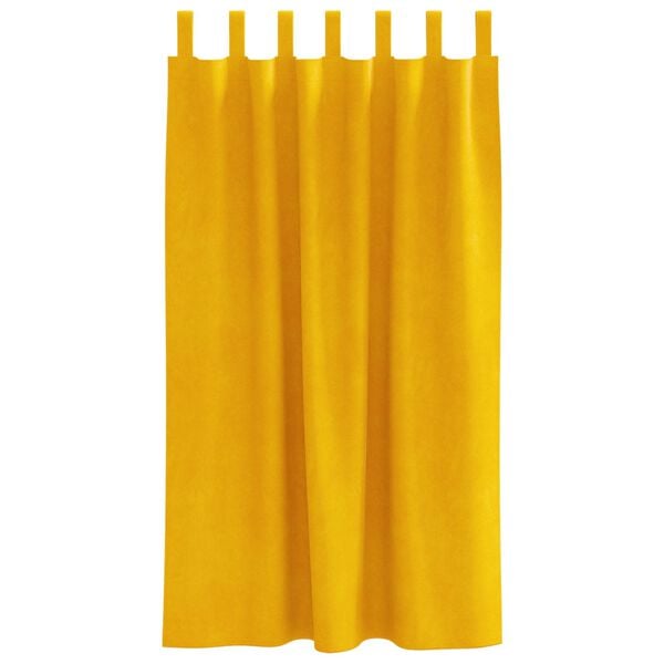 vidaXL Zatemňovací závěsy 2 pcs Hořčicově žlutá 140 x 175 cm samet