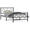 vidaXL Kovový rám postele s hlavovým a nožním čelem černý 107 x 203 cm