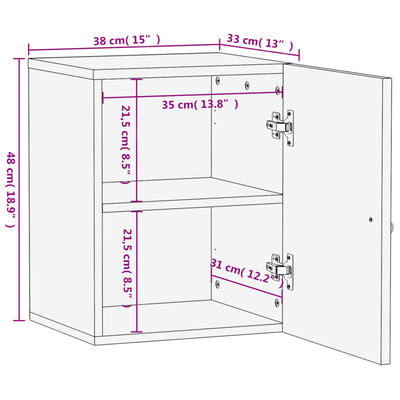 vidaXL Koupelnová nástěnná skříňka 38 x 33 x 48 cm masivní mangovník