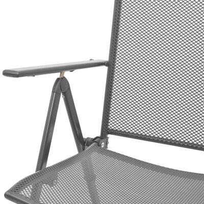 vidaXL 3dílný bistro set se skládacími židlemi ocel antracitový