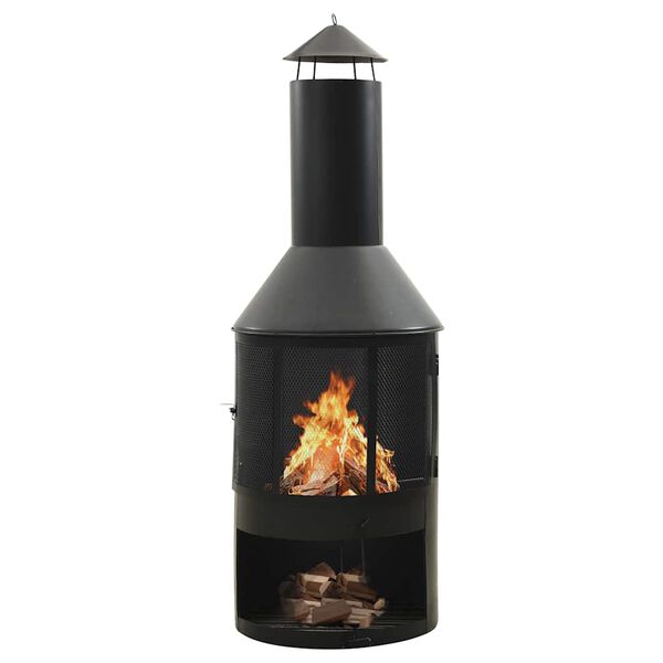 vidaXL Zahradn&iacute; ohni&scaron;tě s mř&iacute;žkou a pohrab&aacute;čem 47 x 47 x 135,7 cm ocel