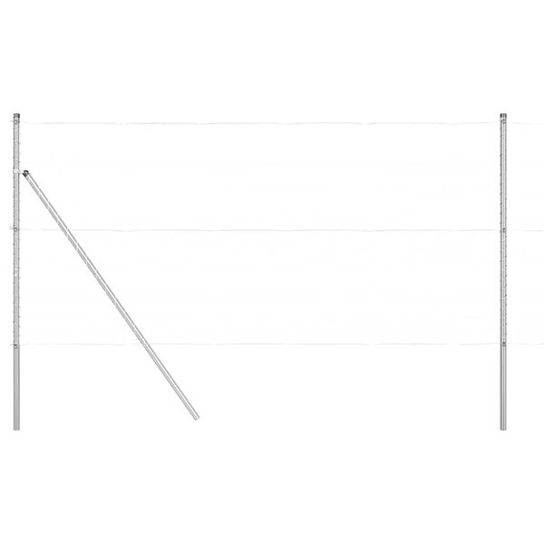 vidaXL Plotový sloupek. Jiný 52 pcs Šedá 3,2 x 3,2 x 200 cm Ocel