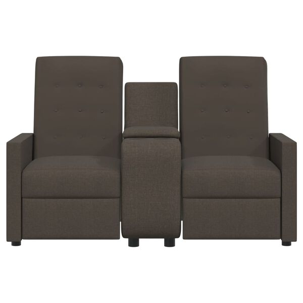 vidaXL 2m&iacute;stn&eacute; polohovac&iacute; křeslo s drž&aacute;kem n&aacute;pojů hněd&eacute; textil