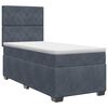 vidaXL Postel boxspring s matrac&iacute; s čelo Tmavě &scaron;ed&aacute; 90 x 200 cm Samet