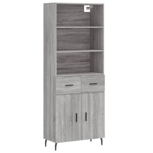 vidaXL Skř&iacute;ň highboard &scaron;ed&aacute; sonoma 69,5 x 34 x 180 cm kompozitn&iacute; dřevo