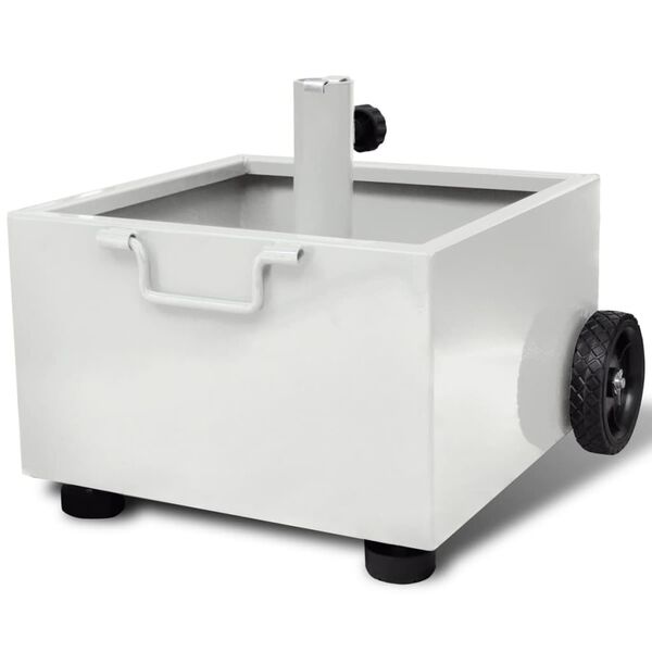 vidaXL Stojan na slunečn&iacute;k s květin&aacute;čem b&iacute;l&yacute;