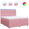 vidaXL Box spring postel s matrac&iacute; růžov&aacute; 200x200 cm samet