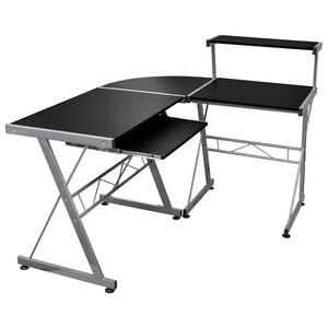 vidaXL Rohov&yacute; poč&iacute;tačov&yacute; stůl čern&yacute; 132 x 112 x 99 cm kompozitn&iacute; dřevo