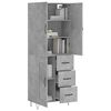 vidaXL Skř&iacute;ň highboard betonově &scaron;ed&aacute; 69,5x34x180 cm kompozitn&iacute; dřevo