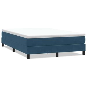 vidaXL Postel Box Spring bez matrace tmavě modr&aacute; 140x210 cm samet