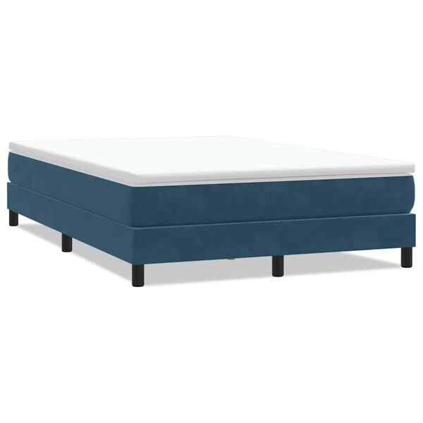 vidaXL Postel Box Spring bez matrace tmavě modr&aacute; 140x210 cm samet