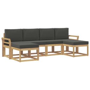 vidaXL Venkovn&iacute; pohovkov&aacute; souprava 6 pcs B&iacute;l&aacute; a antracitov&aacute; Polyester