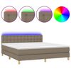 vidaXL Box spring postel s matrac&iacute; a LED taupe 160x200 cm textil
