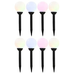 vidaXL Zahradn&iacute; sol&aacute;rn&iacute; lampy 8 ks LED kulovit&eacute; 15 cm RGB