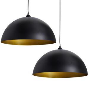 vidaXL Stropn&iacute; lampa polokoule 2 ks s nastavitelnou v&yacute;&scaron;kou čern&aacute;