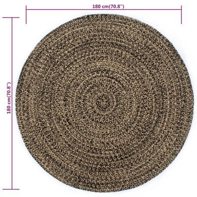 vidaXL Ručně vyrobený koberec juta černohnědý 180 cm