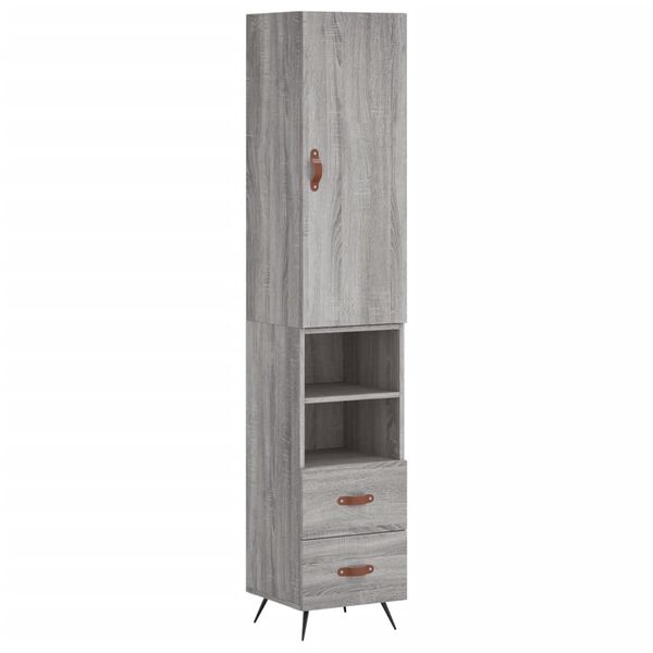 vidaXL Skř&iacute;ň highboard &scaron;ed&aacute; sonoma 34,5 x 34 x 180 cm kompozitn&iacute; dřevo