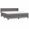 vidaXL Box spring postel s matrac&iacute; &scaron;ed&aacute; 180x200 cm uměl&aacute; kůže