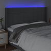 vidaXL Čelo postele s LED tmavě &scaron;ed&eacute; 203 x 16 x 118/128 cm textil
