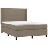 vidaXL Box spring postel s matrac&iacute; a LED taupe 140x200 cm textil