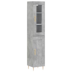 vidaXL Skř&iacute;ň highboard betonově &scaron;ed&aacute; 34,5x34x180 cm kompozitn&iacute; dřevo