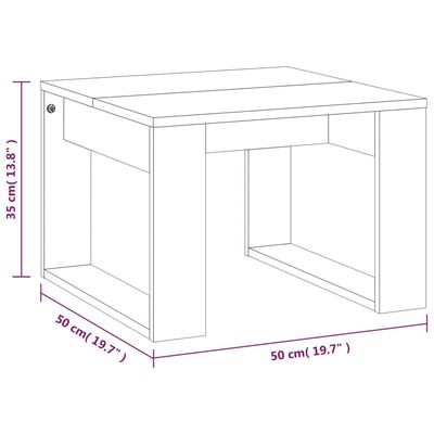 vidaXL Odkládací stolek šedý sonoma 50 x 50 x 35 cm kompozitní dřevo