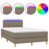 vidaXL Box spring postel s matrac&iacute; a LED taupe 120x190 cm textil