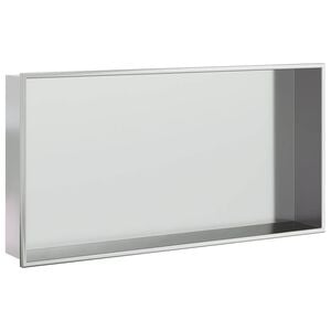 vidaXL Nika do sprchov&eacute;ho koutu brou&scaron;en&aacute; stř&iacute;brn&aacute; 62 x 32 x 9 cm nerez