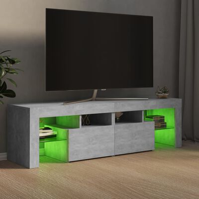 vidaXL TV skříňka s LED osvětlením betonově šedá 140 x 36,5 x 40 cm
