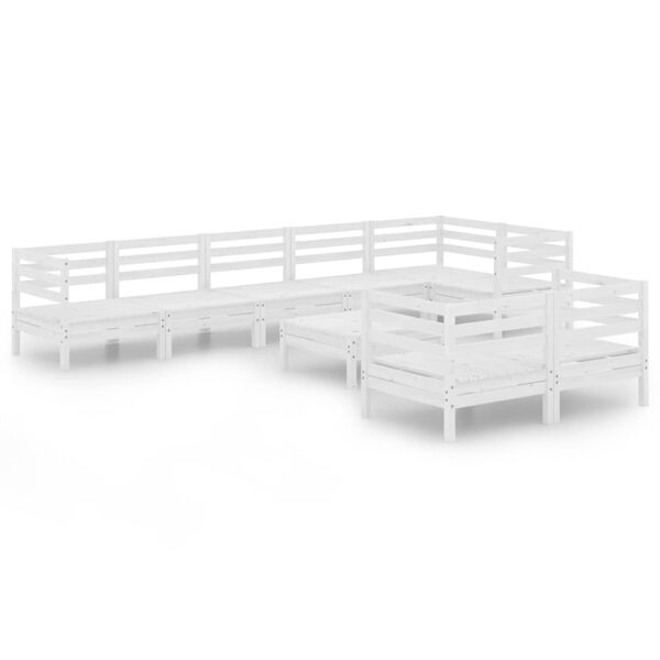 vidaXL 9d&iacute;ln&aacute; zahradn&iacute; sedac&iacute; souprava masivn&iacute; borovice b&iacute;l&aacute;