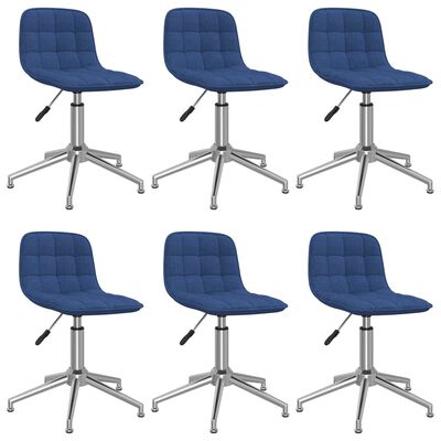 vidaXL Otočné jídelní židle 6 ks modré textil