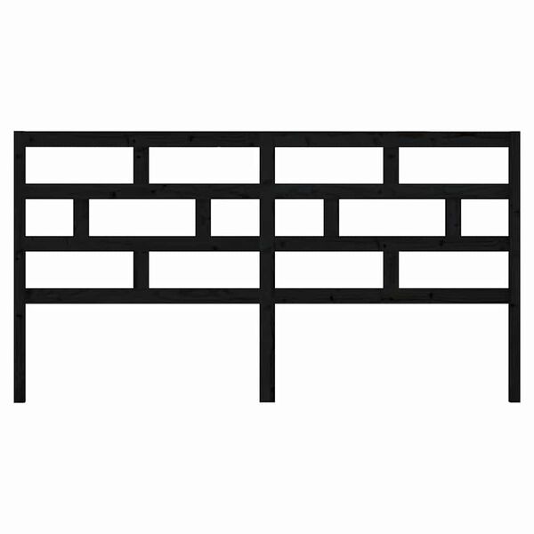 vidaXL Čelo postele čern&eacute; 206 x 4 x 100 cm masivn&iacute; borovice